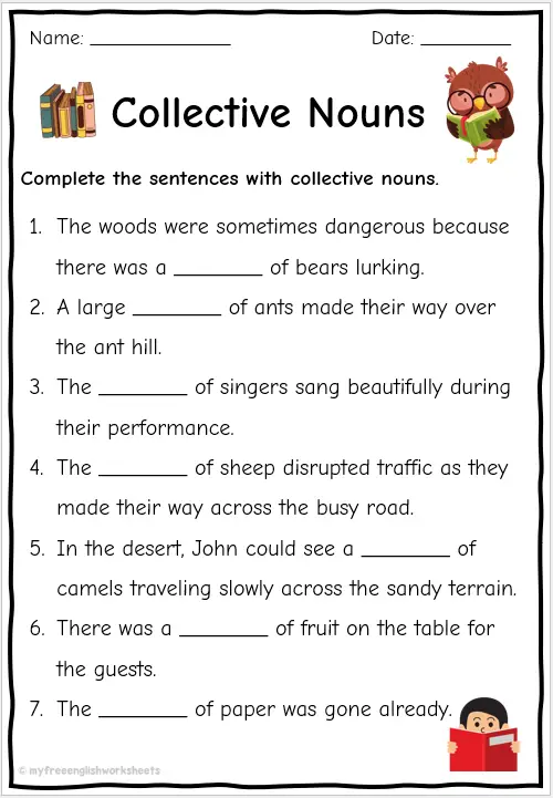 Collective Nouns Worksheets | Free English Worksheets