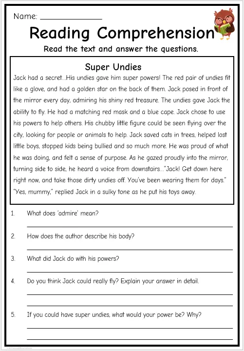 Grade 4 Reading Comprehension Free English Worksheets Grade 4 Reading Comprehension Free English Worksheets